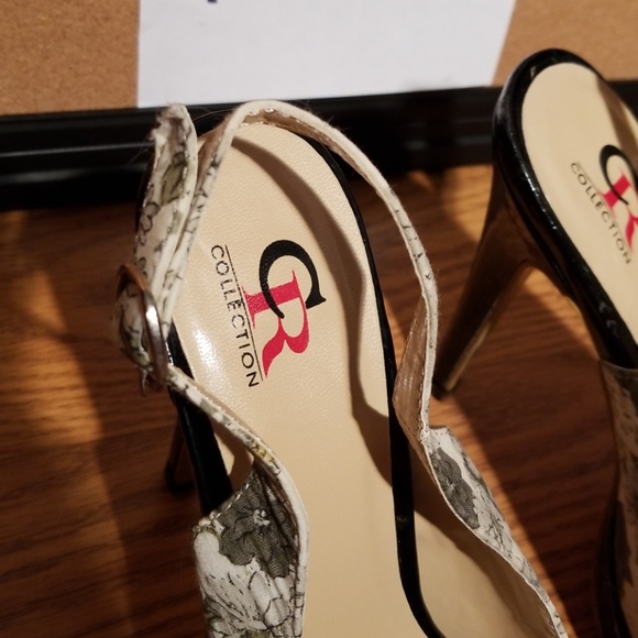 CR Collection floral print peeptoe heels - Picture 6 of 6